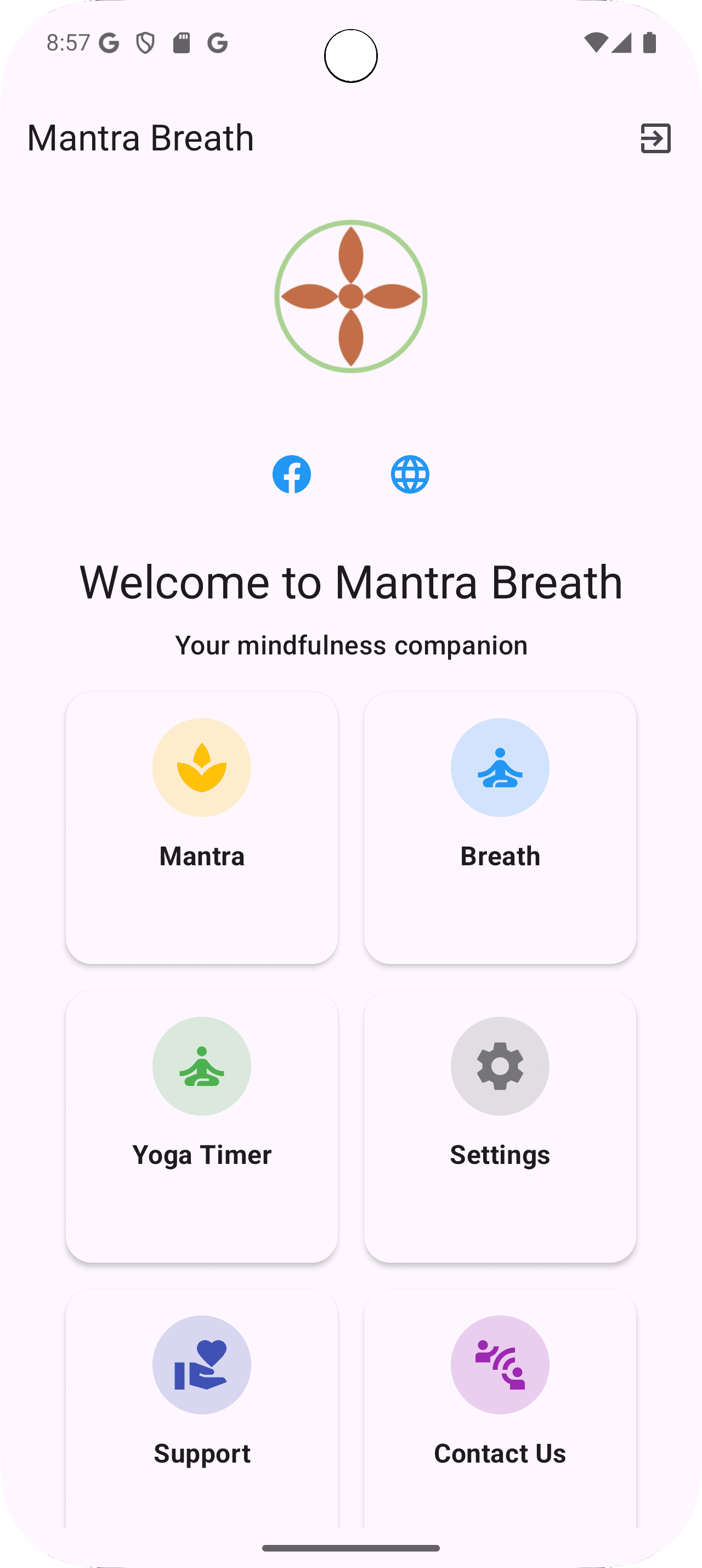 Mantra Breath -pääliittymä