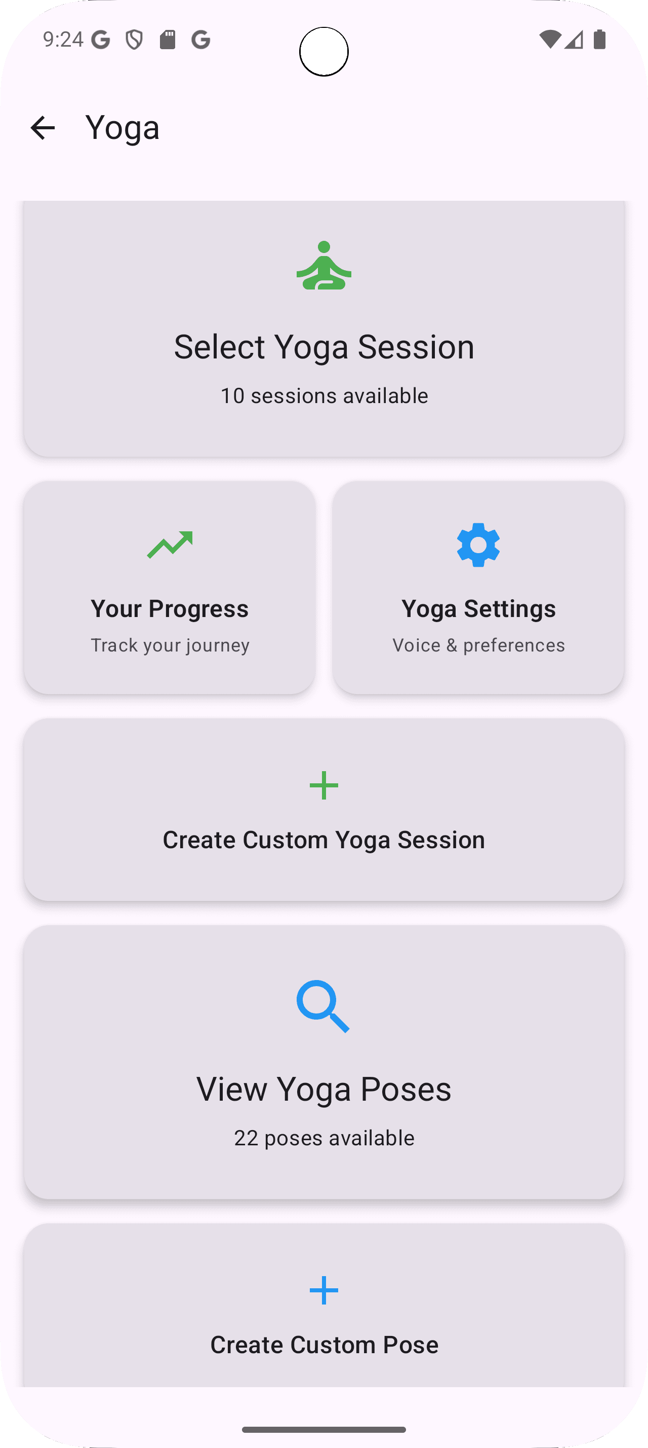 Jooga-asennot ja ajastin