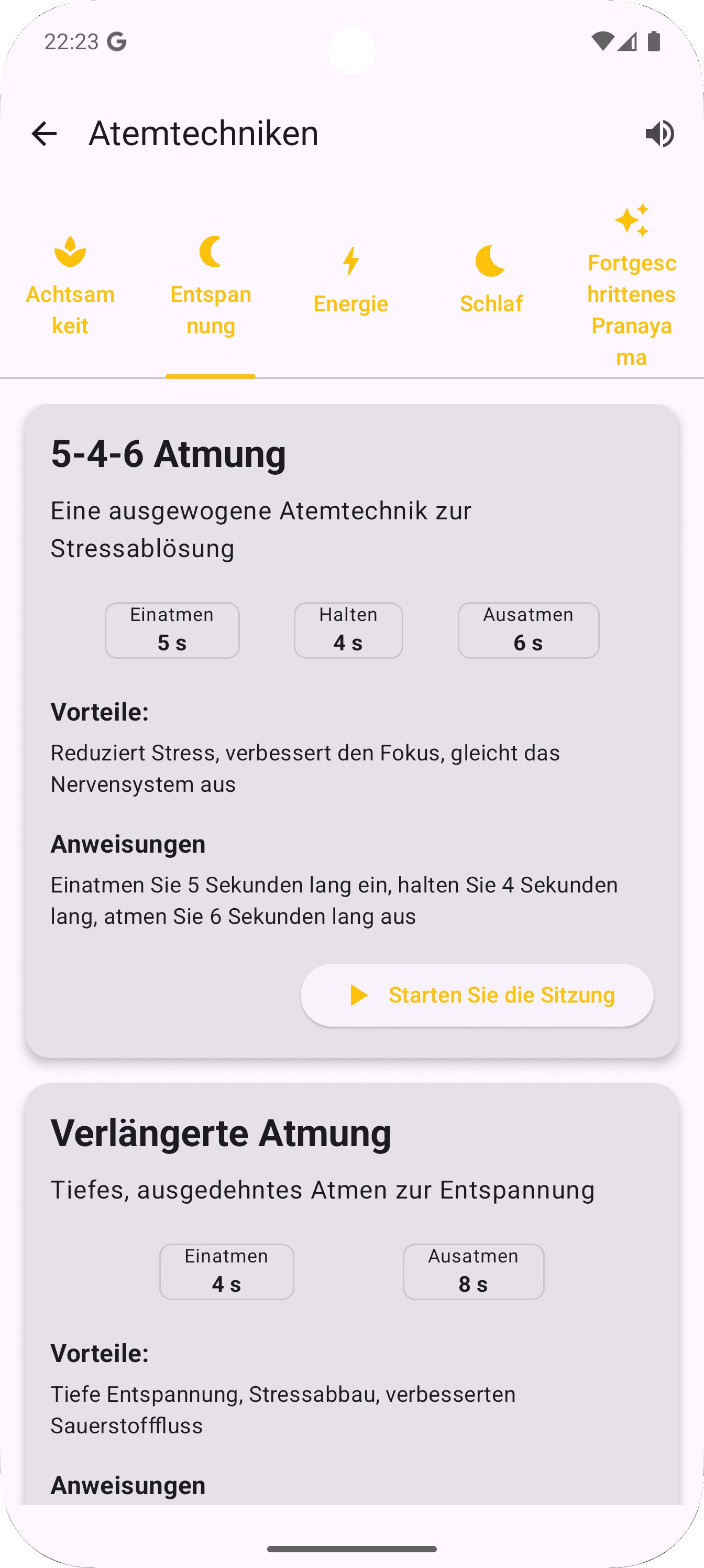 Atemübungen und Atemtraining