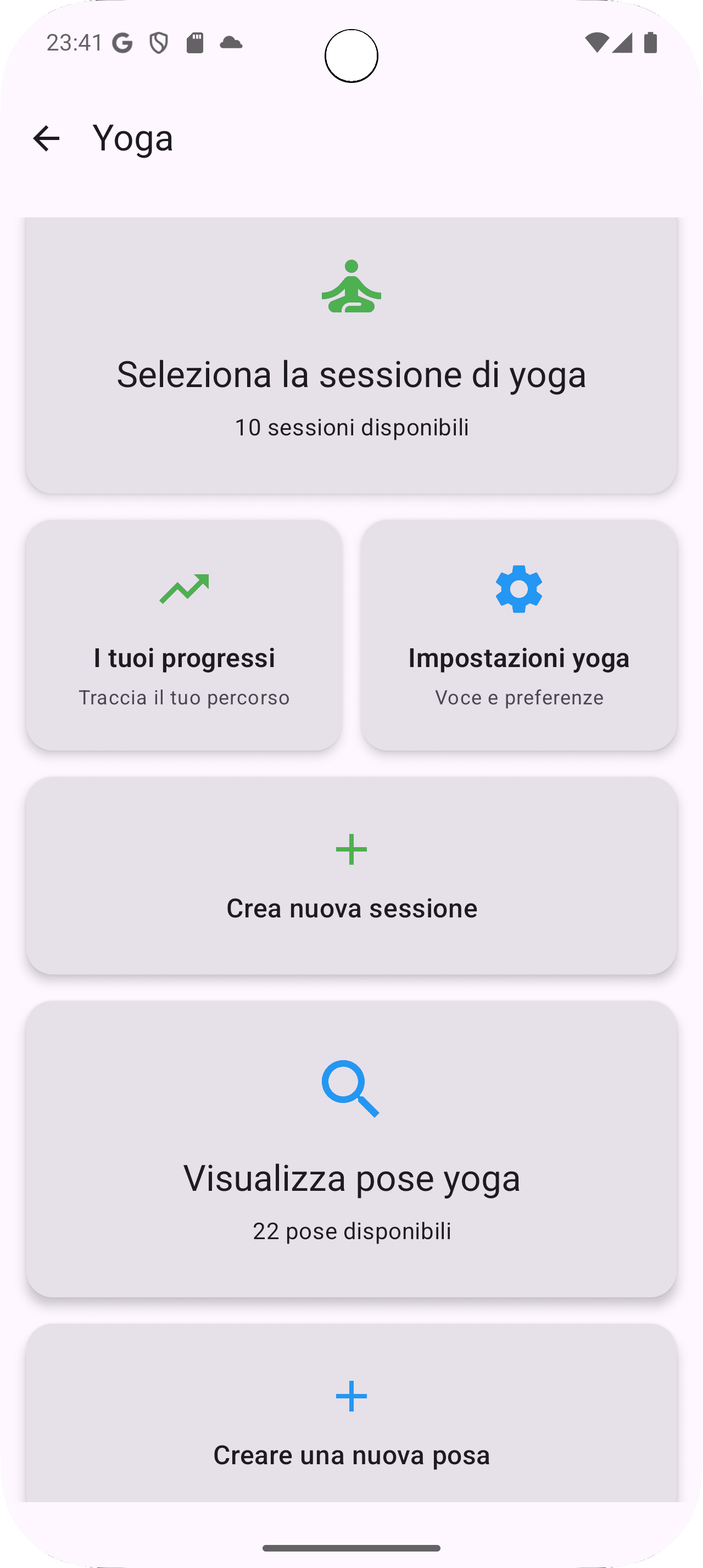 Pose yoga e timer